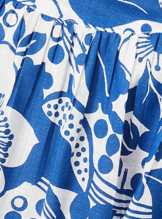 Women Floral Print A-line Midi Dress