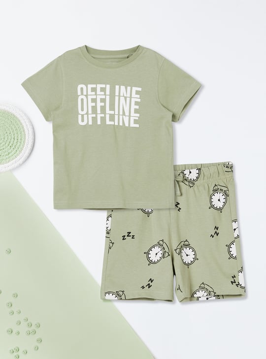 Boys Printed Shorts Set