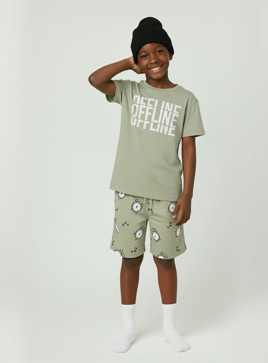 Boys Printed Shorts Set