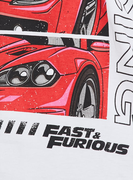 URB_N Men Fast & Furious Print Oversized T-shirt