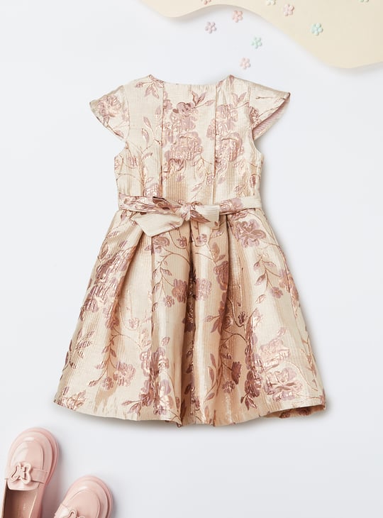 Girls Floral Embellished A-line Dress