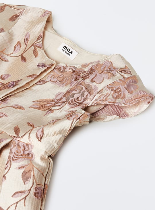 Girls Floral Embellished A-line Dress