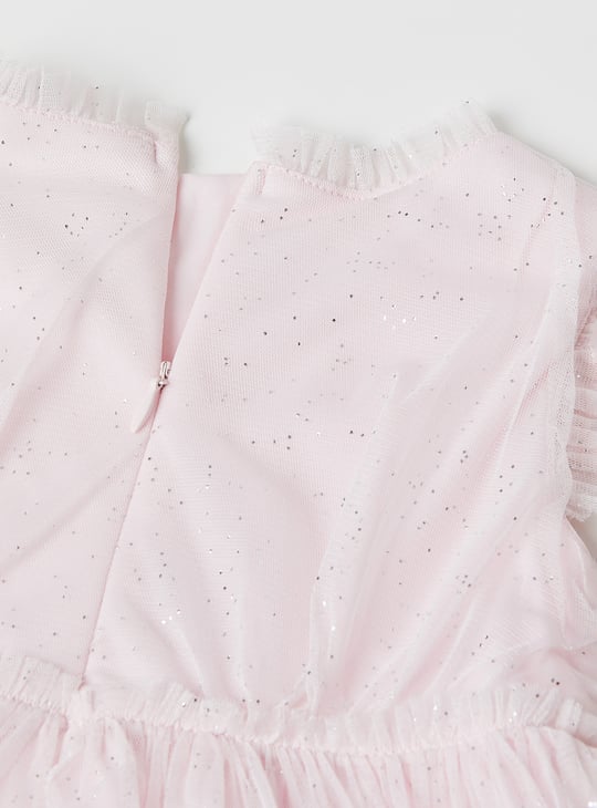 Girls Embellished Applique Tulle Dress