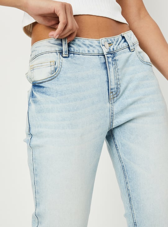 Women Washed Ankle Grazer Jeans