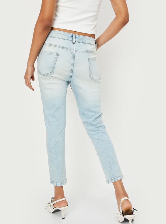 Women Washed Ankle Grazer Jeans