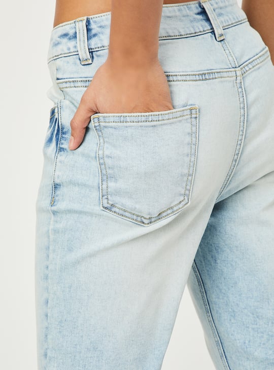 Women Washed Ankle Grazer Jeans