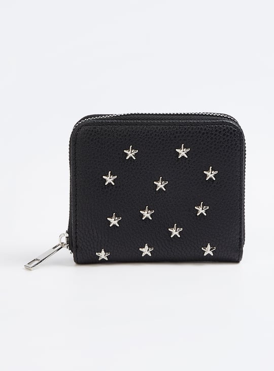 Women Star-Studded Zip-around Wallet