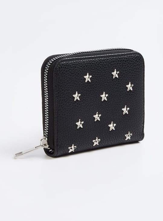 Women Star-Studded Zip-around Wallet