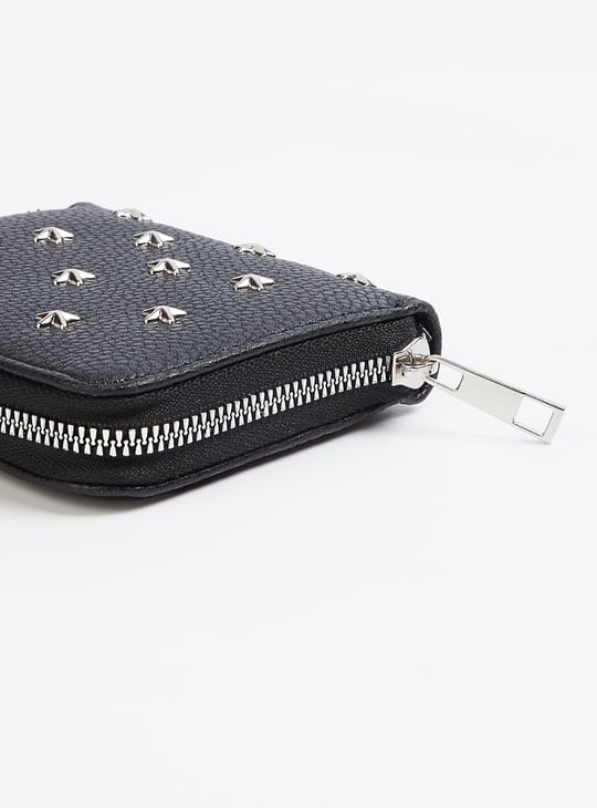 Women Star-Studded Zip-around Wallet