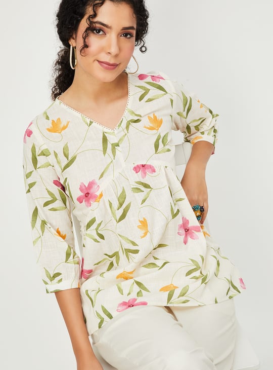 Women Floral Print Tunic