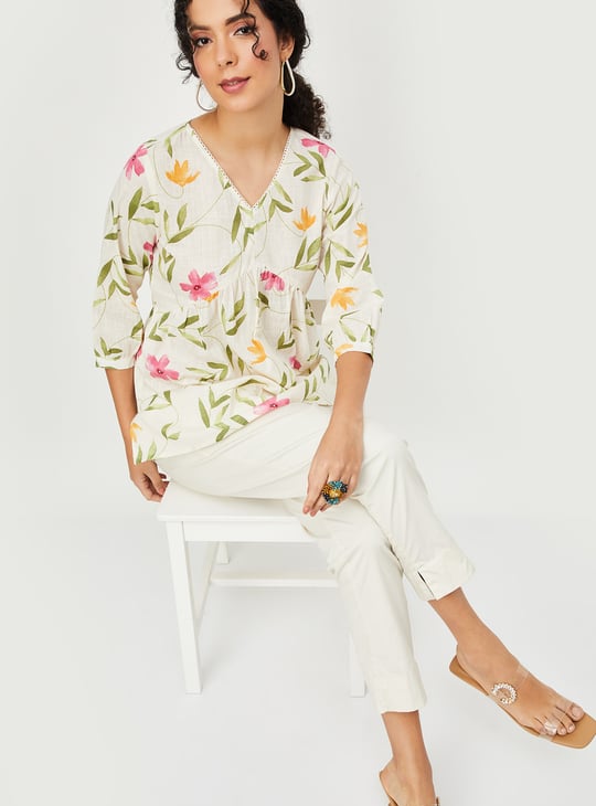 Women Floral Print Tunic