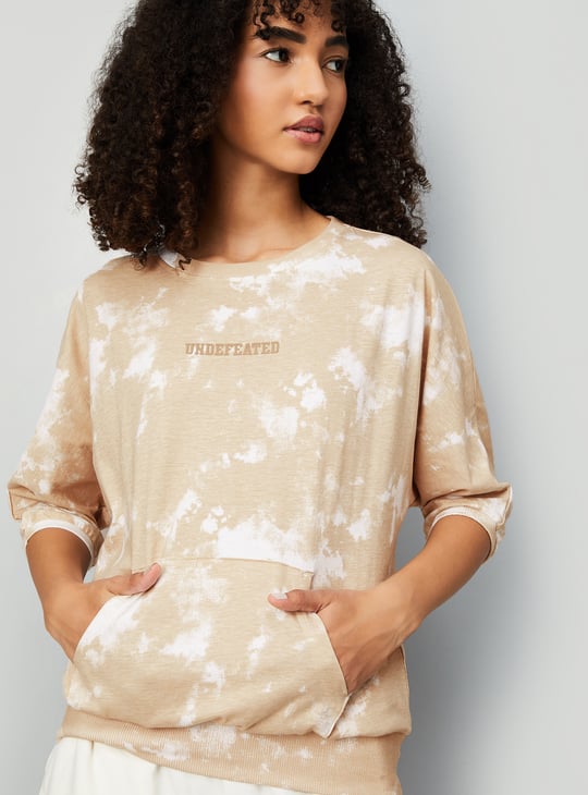 Beige Sweatsuit Tie Dye Women Piece Tie Dye Sweatsuit Set Long