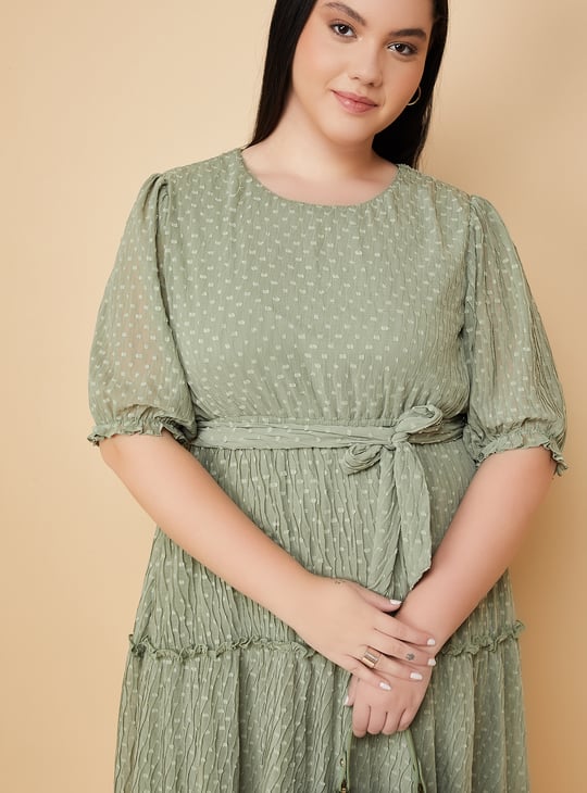 Women Swiss Dot Tiered Dress