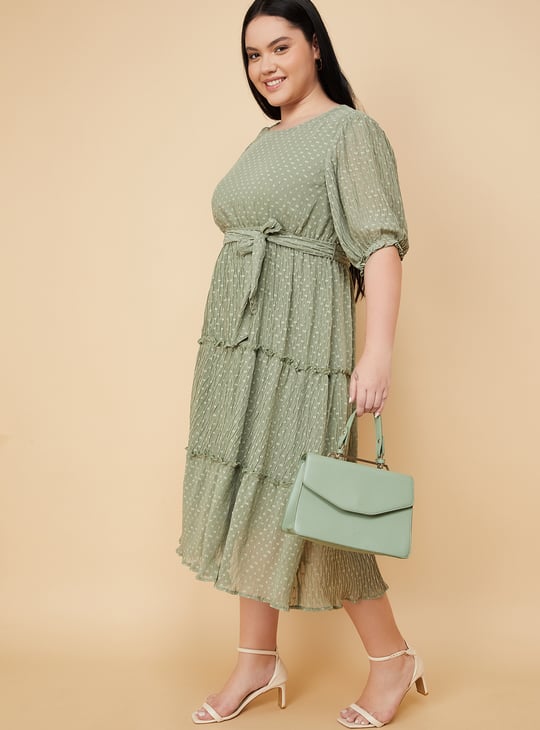 Women Swiss Dot Tiered Dress