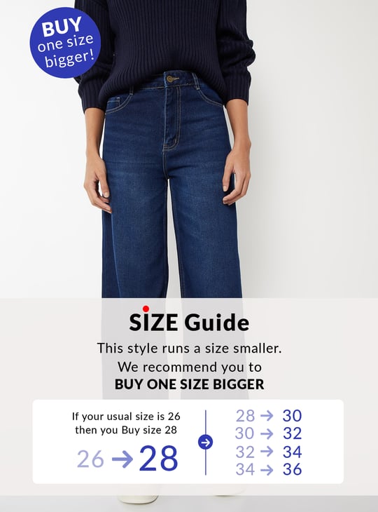 Women Washed High Rise Wide Leg Jeans