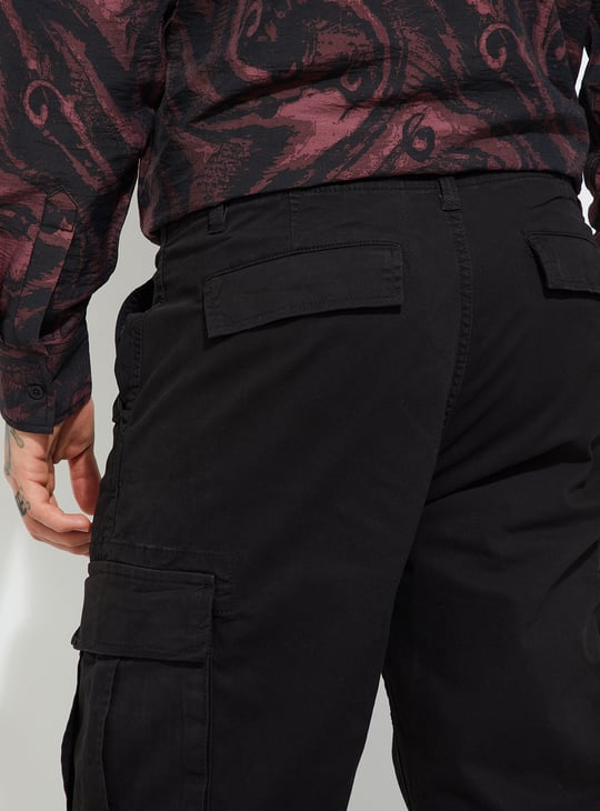 Buy URB_N Men Solid Relaxed Fit Cargo Trousers Online at just Rs