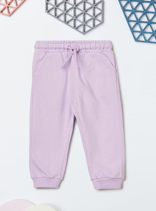 Girls Solid Joggers - Pack of 2