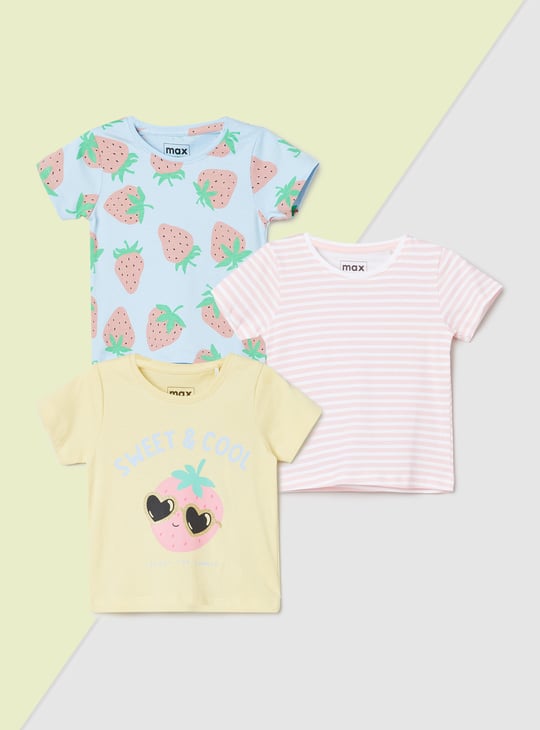 Girls Printed T-shirt - Pack of 3
