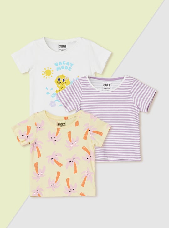 Girls Assorted T-shirt - Pack of 3