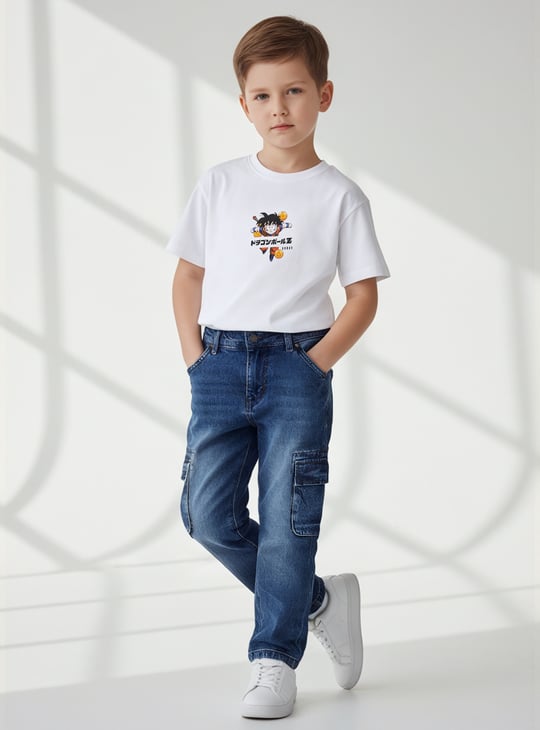 Boys Washed Cargo Jeans
