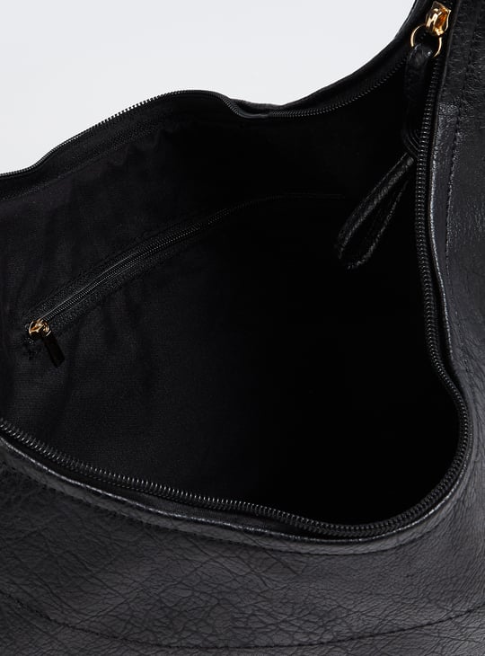 Women Textured Shoulder Bag with Side Ties