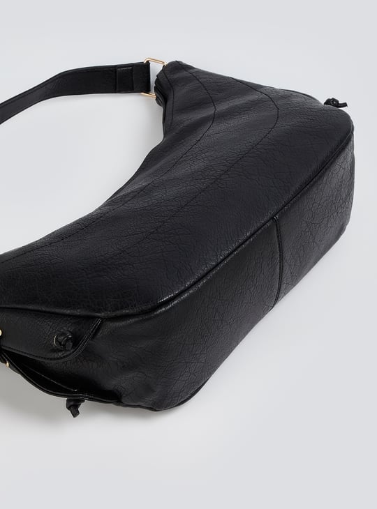 Women Textured Shoulder Bag with Side Ties
