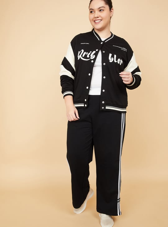 Women Printed Boxy Fit  Varsity Jacket