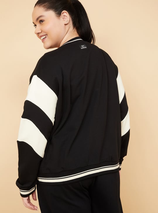 Women Printed Boxy Fit  Varsity Jacket