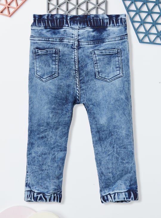 Girls Washed Denim Joggers