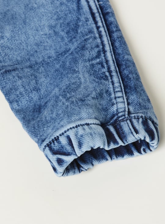 Girls Washed Denim Joggers