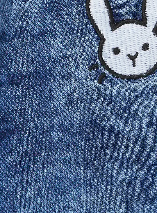 Girls Washed Denim Joggers