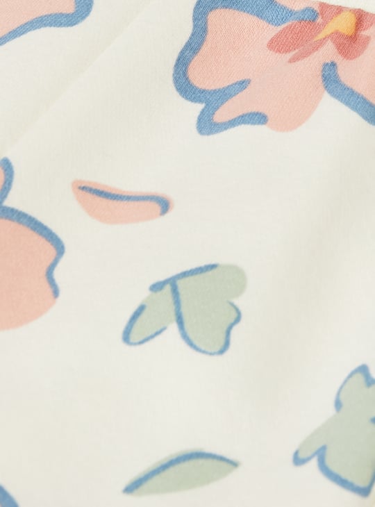 Girls Floral Print Joggers Set