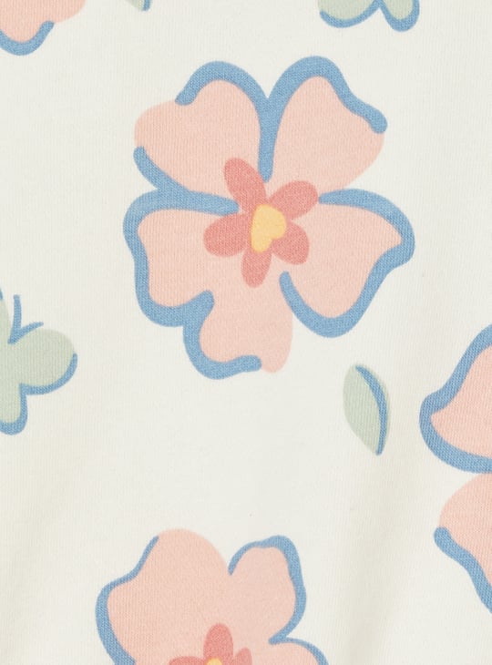 Girls Floral Print Joggers Set