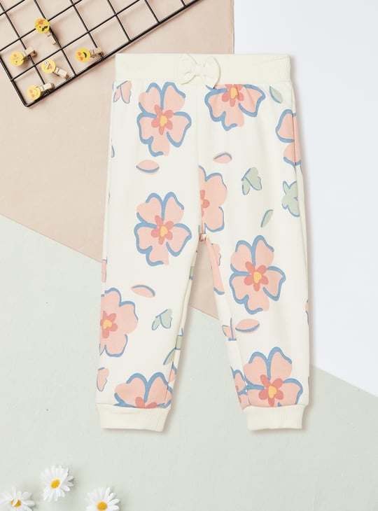 Girls Floral Print Joggers Set