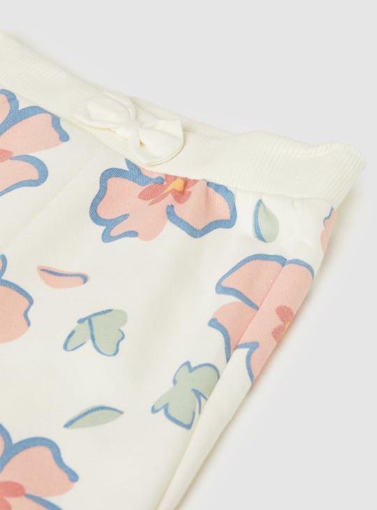 Girls Floral Print Joggers Set