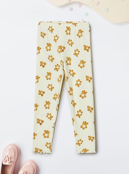 Girls Printed Tapered Fit Leggings