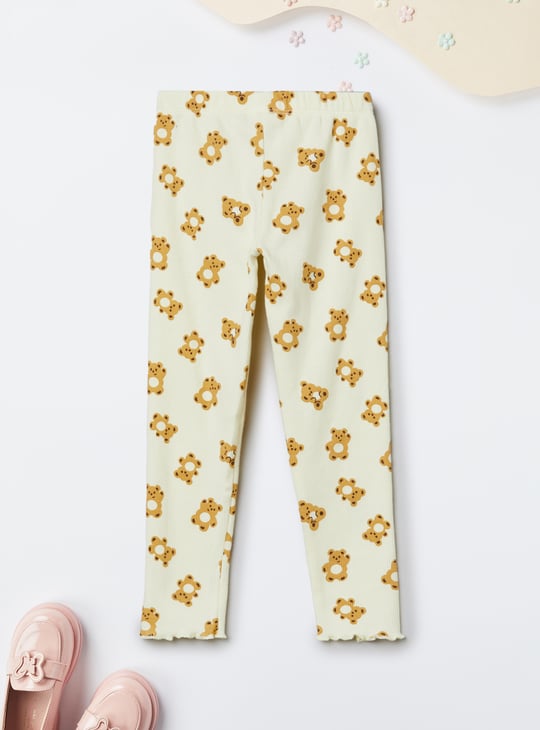 Girls Printed Tapered Fit Leggings