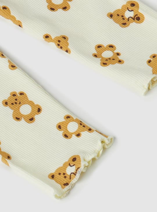 Girls Printed Tapered Fit Leggings