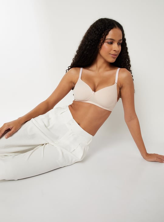 Women Solid Padded Non-Wired T-shirt Bra