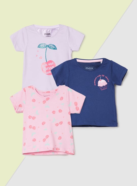Girls Printed T-shirts - Pack of 3
