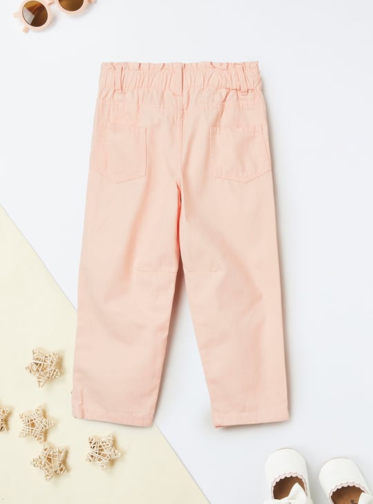 Girls Solid Mom Fit Trousers