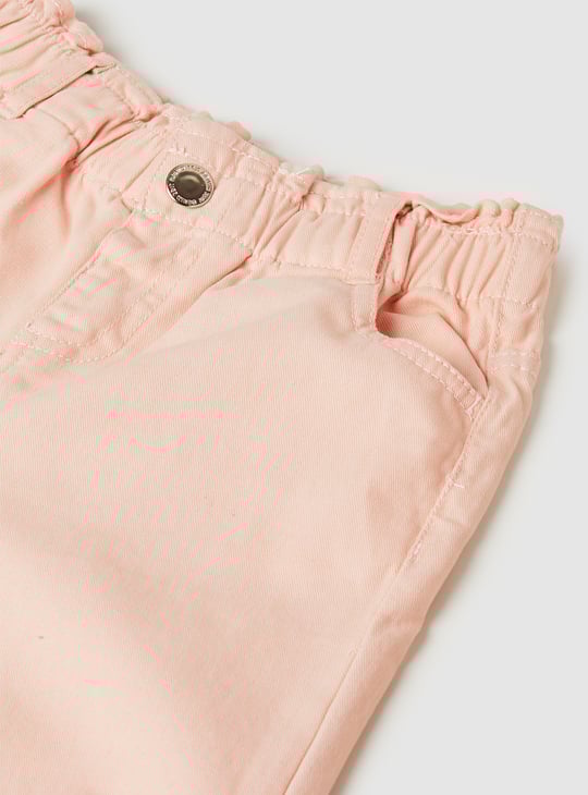 Girls Solid Mom Fit Trousers
