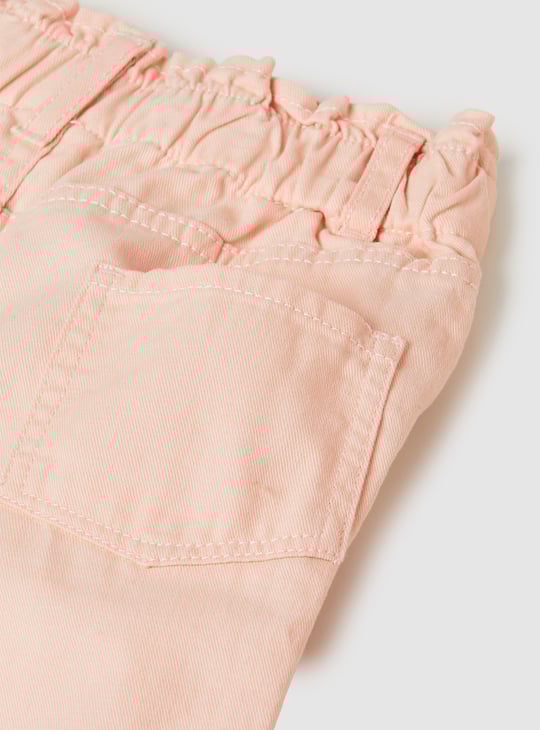 Girls Solid Mom Fit Trousers