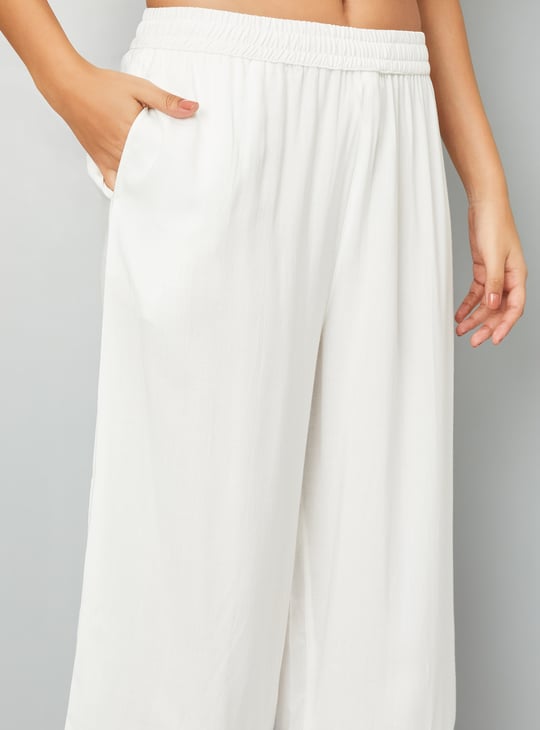 Women Embroidered Hem Palazzos