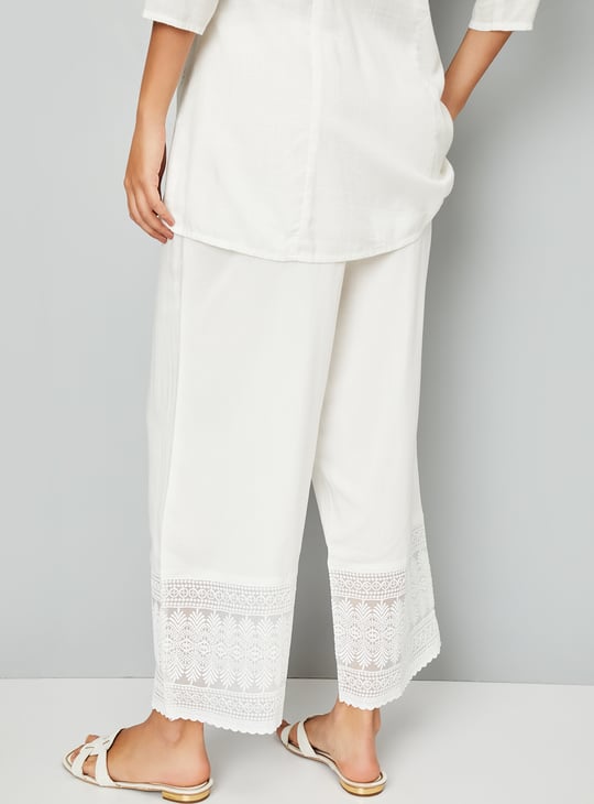 Women Embroidered Hem Palazzos