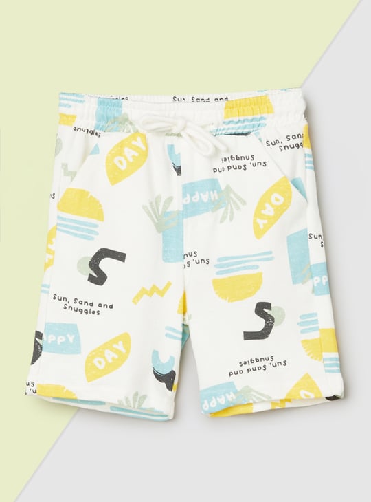 Boys Printed Mid-rise Shorts - Pack of 2