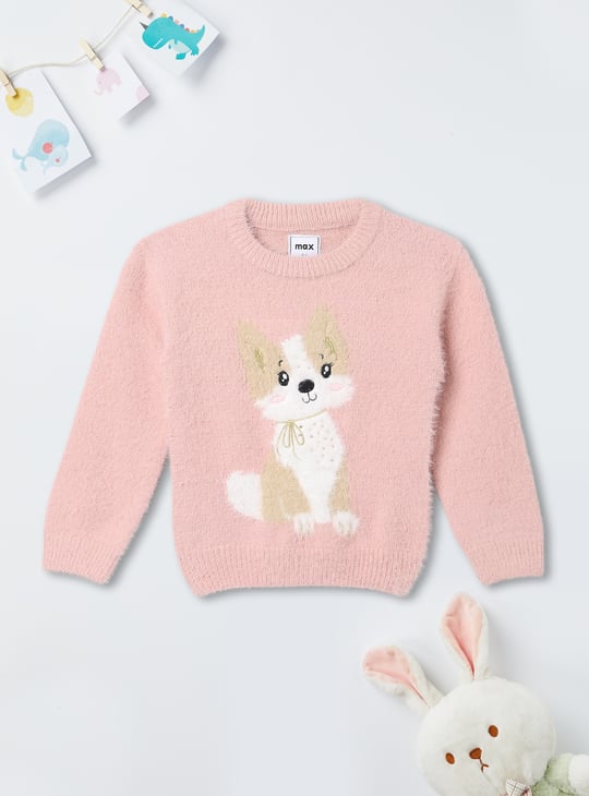 Girls Fuzzy Knit Sweater