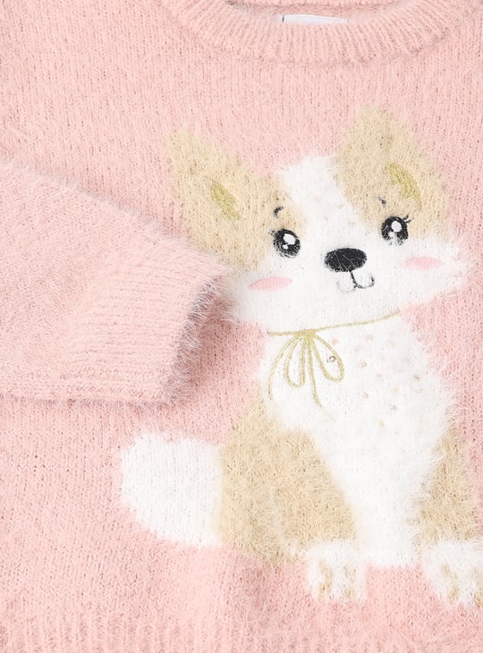 Girls Fuzzy Knit Sweater