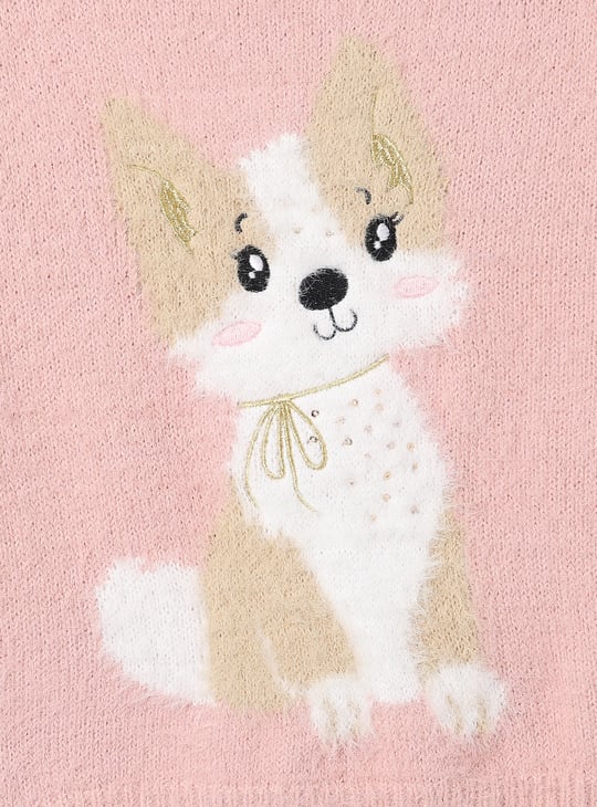 Girls Fuzzy Knit Sweater