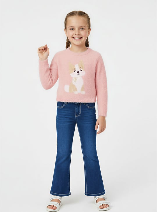 Girls Fuzzy Knit Sweater
